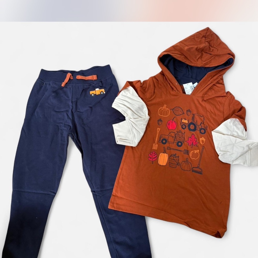 The Children's Place Orange and Navy Kids Matching Set